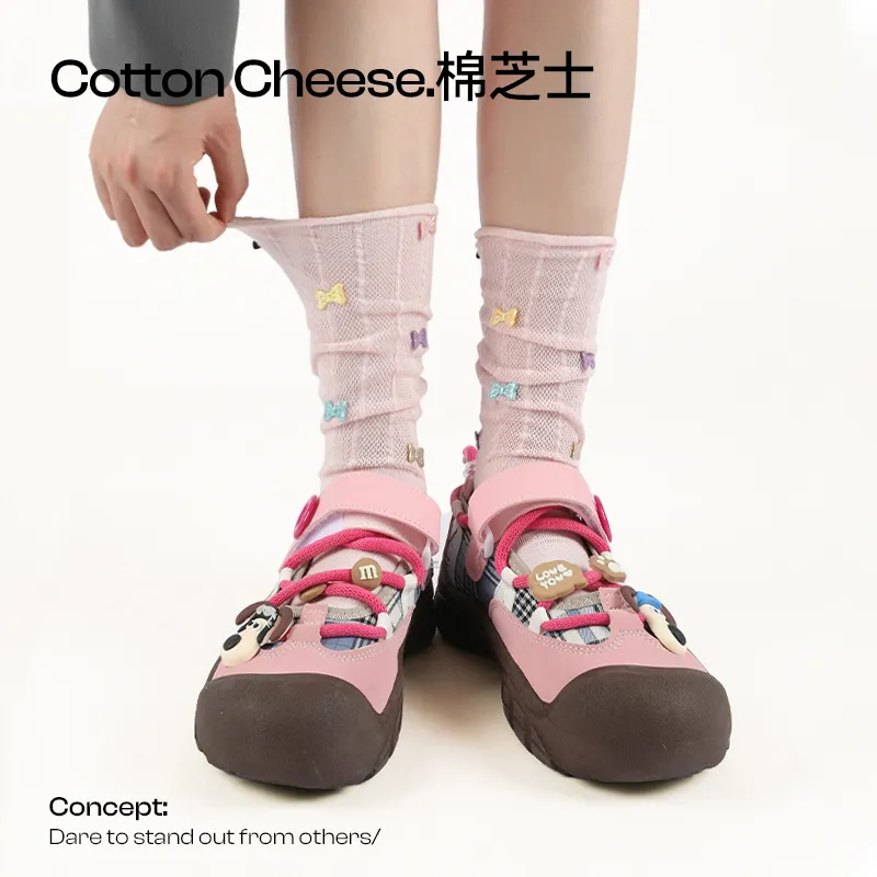 COTTON CHEESE Mid Calf Socks Women's 5 Pack-3