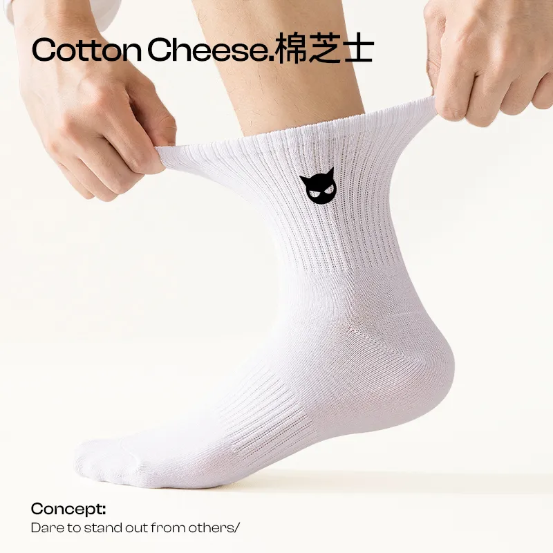 COTTON CHEESE Mid Calf Socks Men's 5 Pack-4