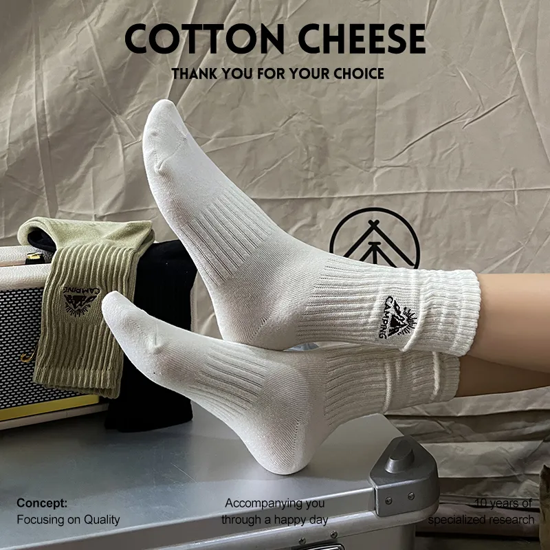 COTTON CHEESE Mid Calf Socks Men's 5 Pack-5