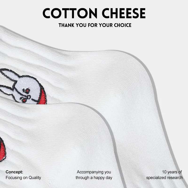 COTTON CHEESE Mid Calf Socks Men's 5 Pack-5