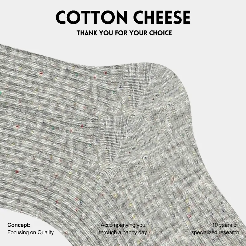 COTTON CHEESE Mid Calf Socks Unisex 5 Pack-4