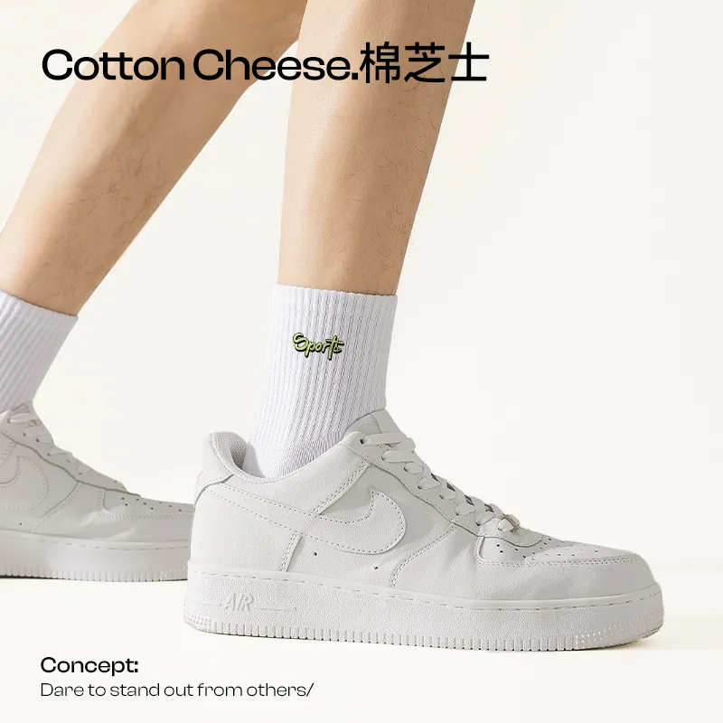 COTTON CHEESE Mid Calf Socks Men's 5 Pack-3