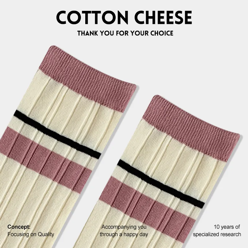 COTTON CHEESE Knee High Socks Women's 3 Pack-4