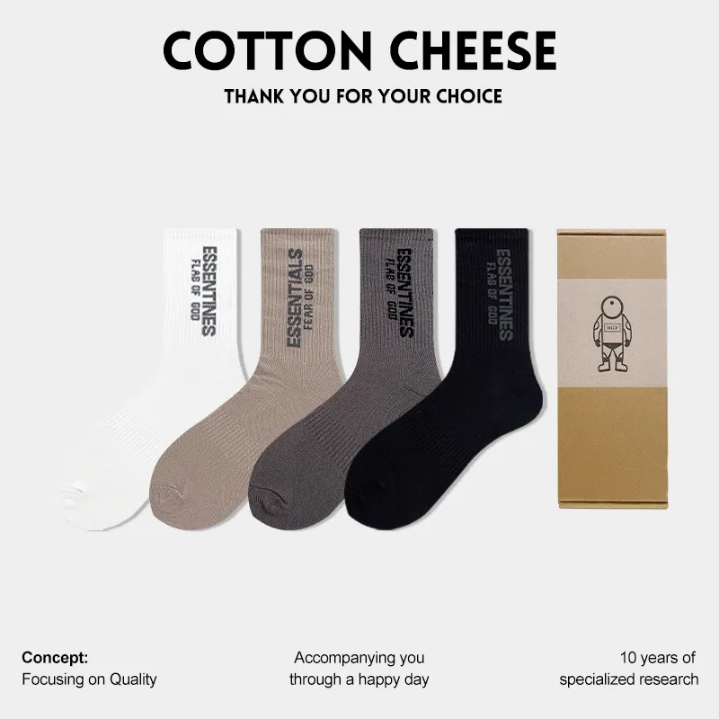 COTTON CHEESE Mid Calf Socks Men's 5 Pack-3