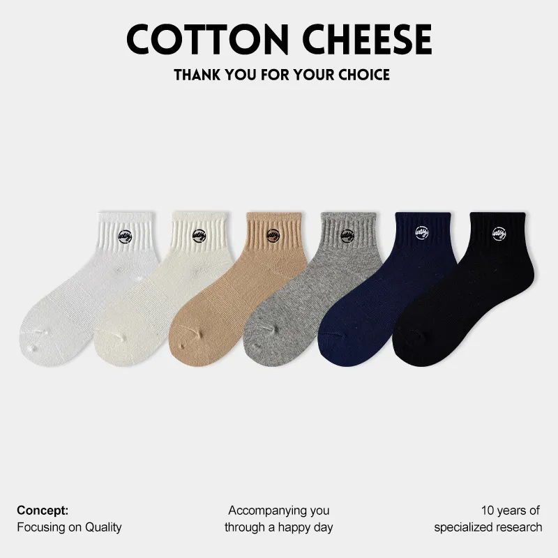 COTTON CHEESE Mid Calf Socks Men's 5 Pack-1