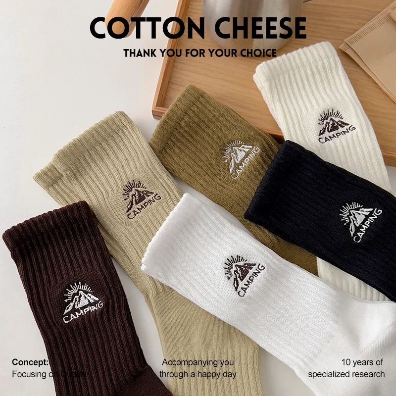 COTTON CHEESE Mid Calf Socks Men's 5 Pack-4