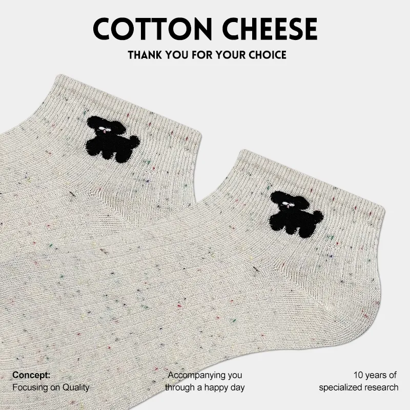 COTTON CHEESE Mid-Calf Socks Women's 5 Pack-9