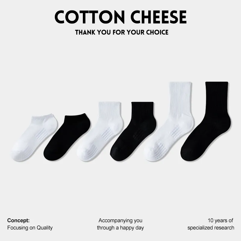 COTTON CHEESE Mid Calf Socks Men's 6 Pack-2