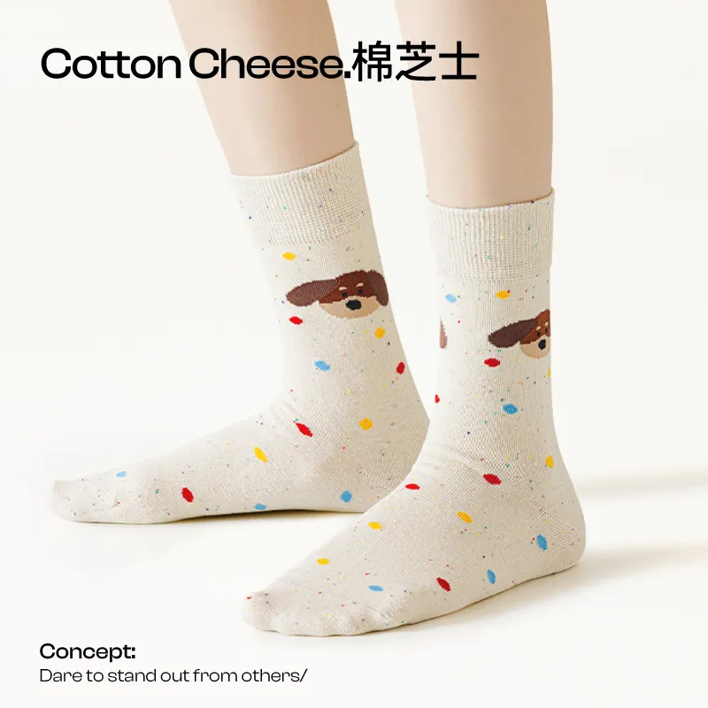 COTTON CHEESE Mid Calf Socks Women's-3
