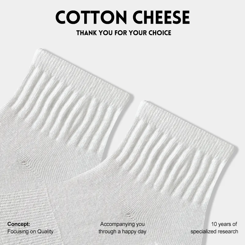 COTTON CHEESE Mid Calf Socks Unisex 5 Pack-9