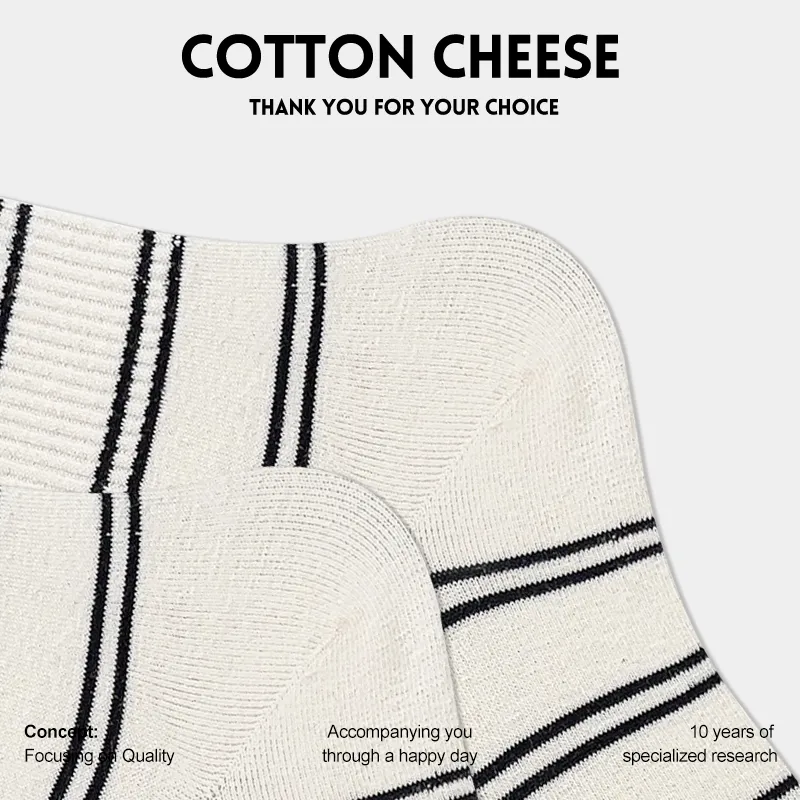 COTTON CHEESE Mid Calf Socks Women's 5 Pack-4