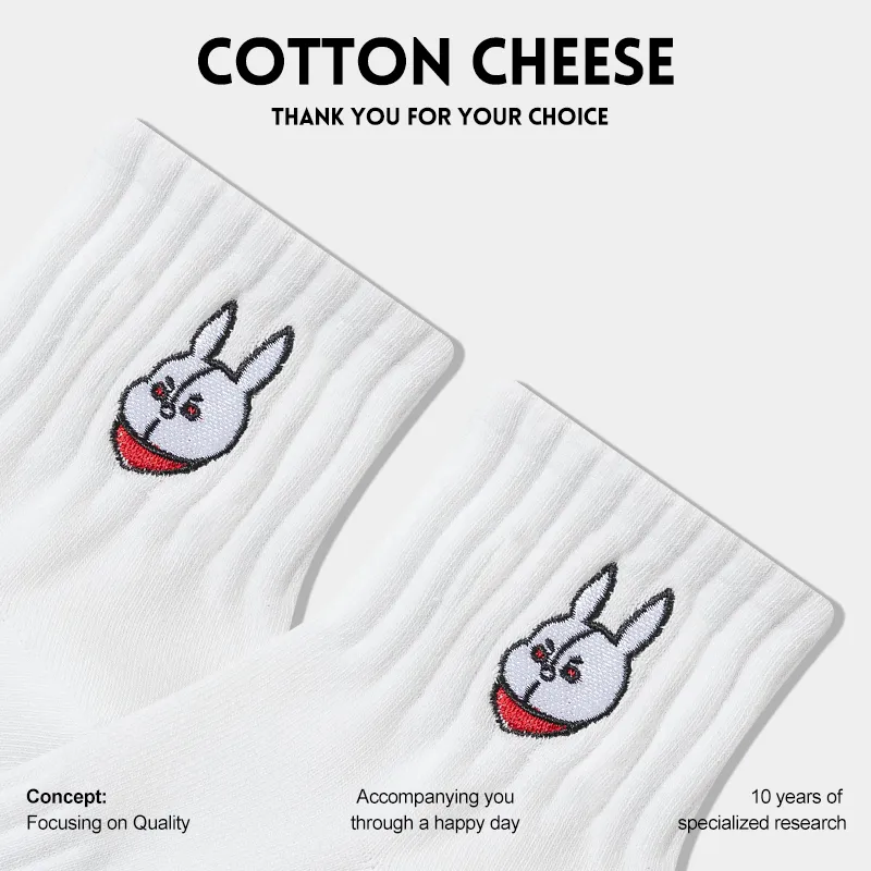 COTTON CHEESE Mid Calf Socks Men's 5 Pack-3