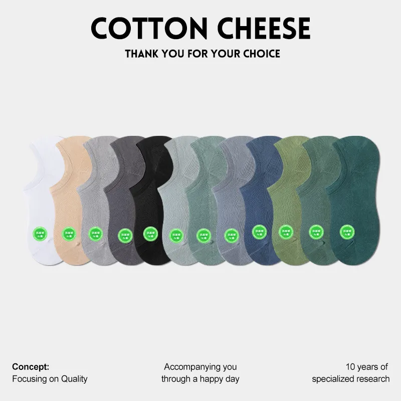 COTTON CHEESE No Show Socks Men's 5 Pack-5