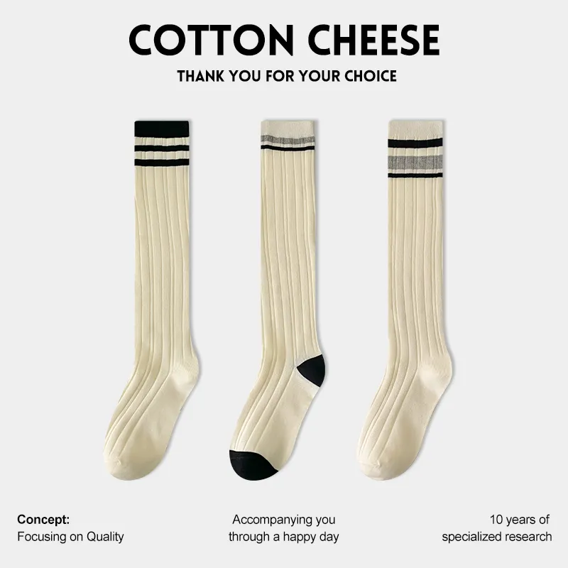 COTTON CHEESE Knee High Socks Women's 3 Pack-1