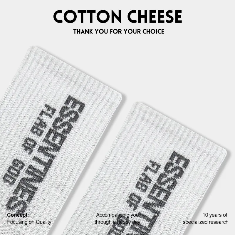 COTTON CHEESE Mid Calf Socks Men's 5 Pack-5