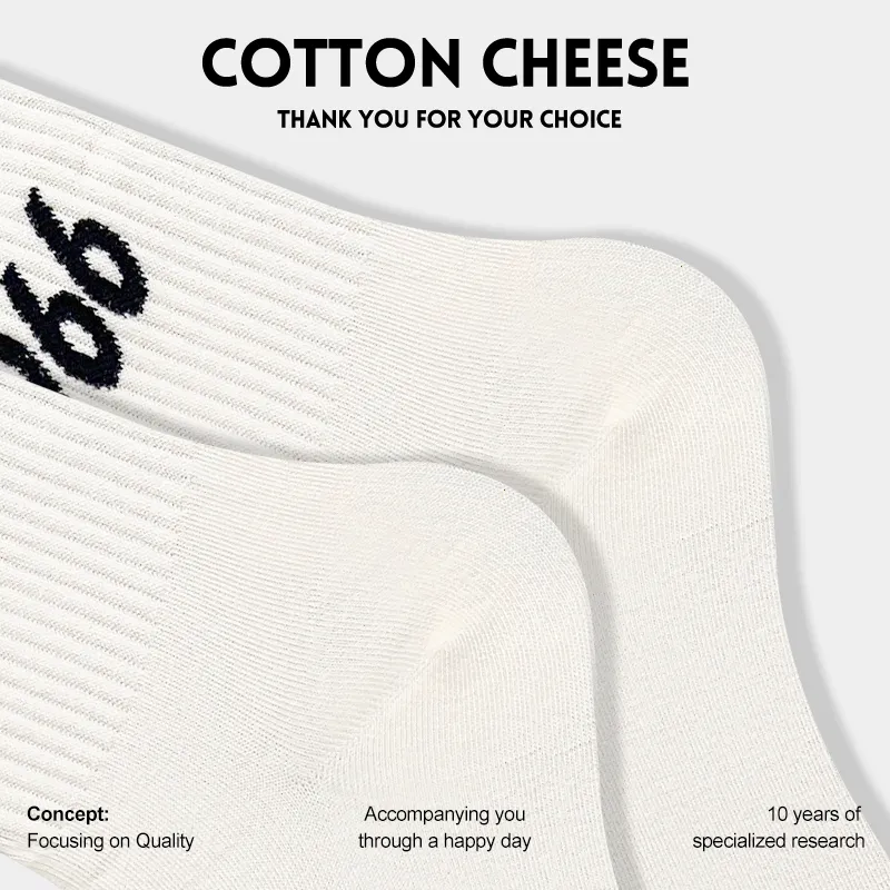 COTTON CHEESE Mid Calf Socks Unisex 5 Pack-5