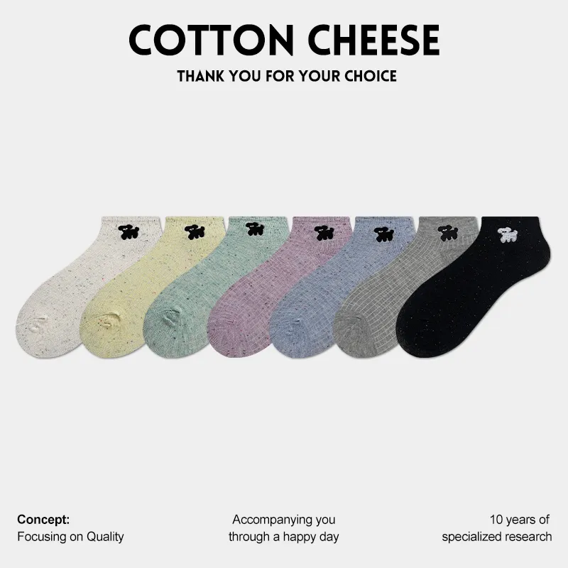 COTTON CHEESE Mid-Calf Socks Women's 5 Pack-2