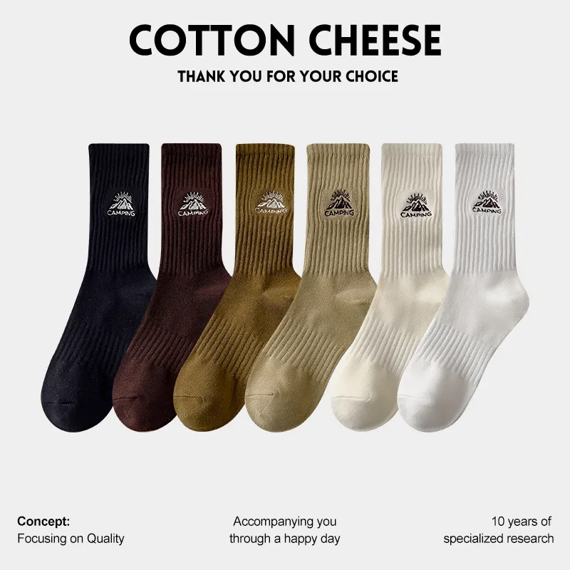 COTTON CHEESE Mid Calf Socks Men's 5 Pack-2