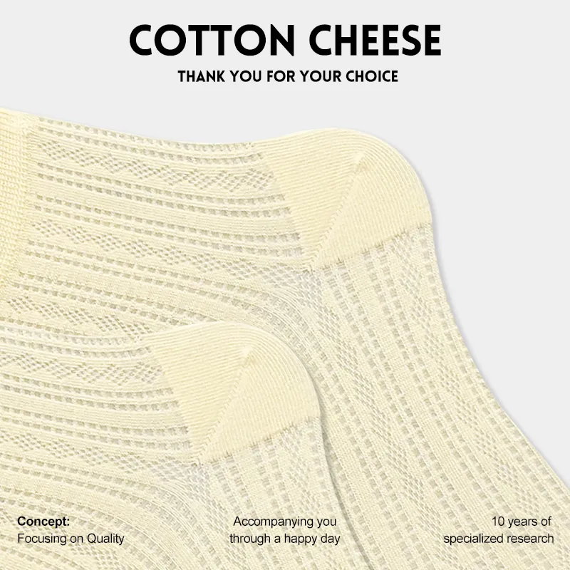 COTTON CHEESE Mid Calf Socks Women's 5 Pack-5