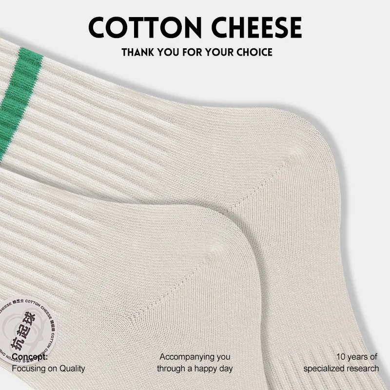 COTTON CHEESE Mid Calf Socks Unisex 5 Pack-4