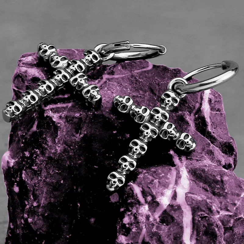 BOCH Titanium Steel Hoop Earrings With Studs Unisex-3