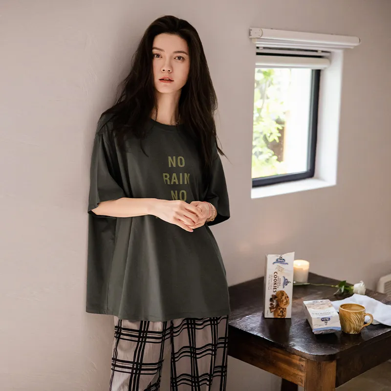 Beiyan Pajama Set Women's Dark Gray-3