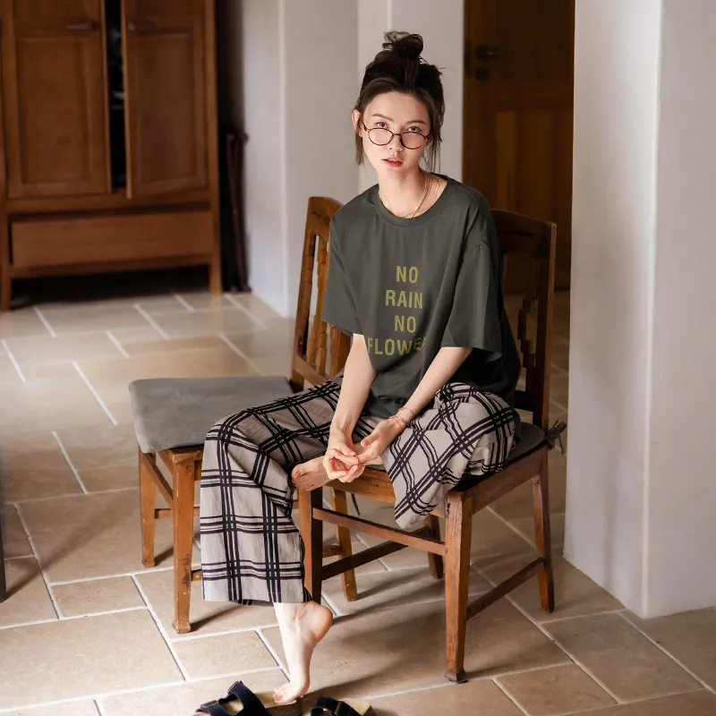 Beiyan Pajama Set Women's Dark Gray-1
