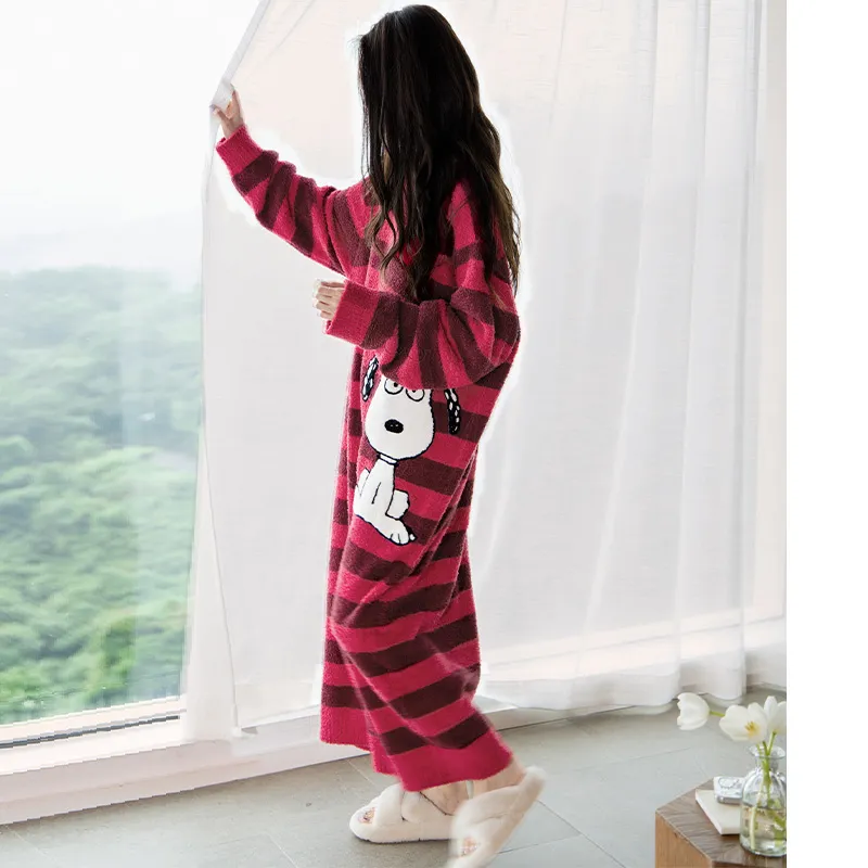 Beiyan x SNOOPY Nightgown Women's Red-1