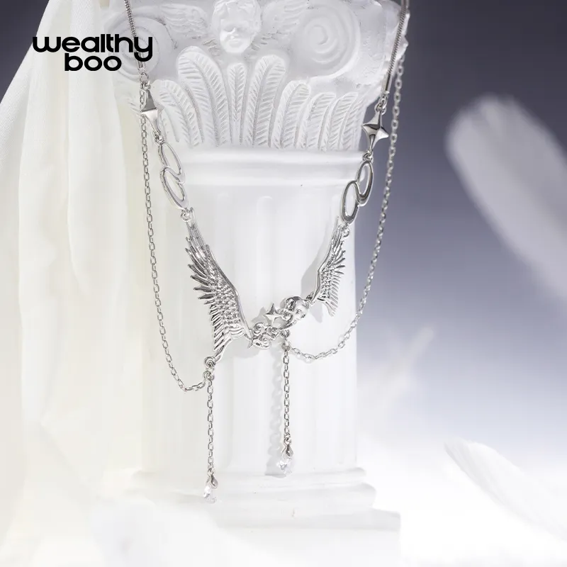 WEALTHYBOO Copper Light Wing Necklace Unisex-4