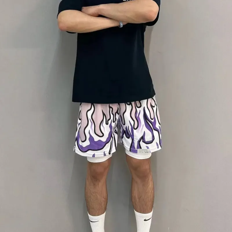 IXXAT Sports Shorts Unisex White Purple-3