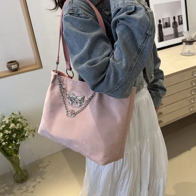 CORE BIRD Special Material Shoulder Bag Women's Gray/Ecru/Black/Pink-4