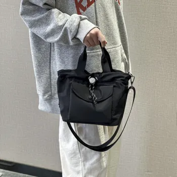 CORE BIRD Nylon Handbag Shoulder Bag Crossbody Bag Women's Black/Khaki