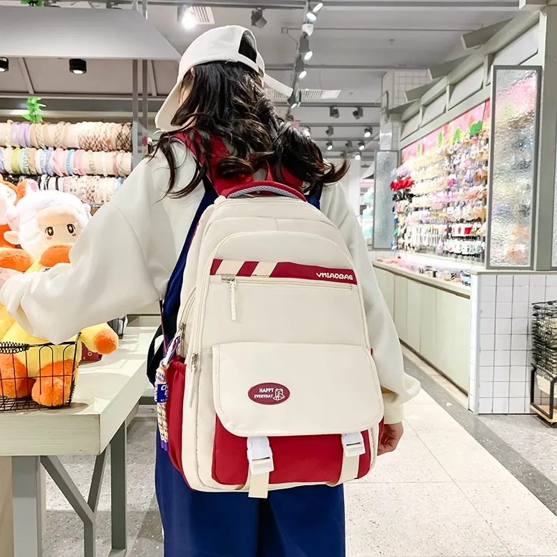 CORE BIRD Nylon Backpack Unisex Red/Khaki/Blue/Black-0