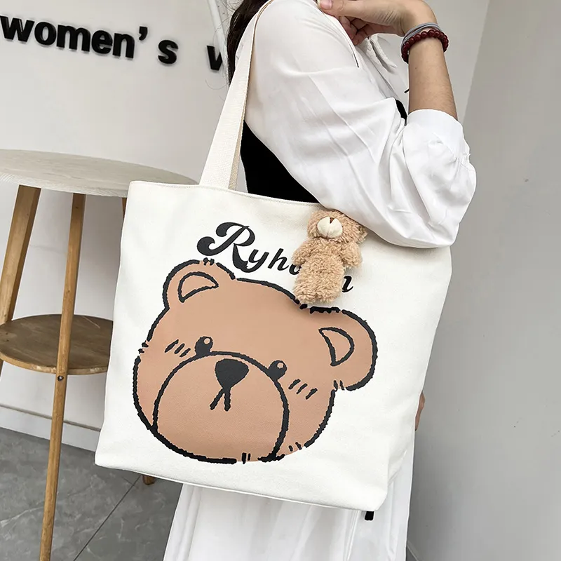 CORE BIRD Canvas Canvas Bag Tote Bag Shopping Bag Shoulder Bag Women's Multicolor-6