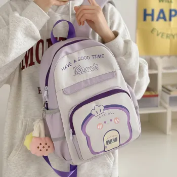 CORE BIRD Nylon Backpack Women's Black/Purple/Blue/Pink/Coffee