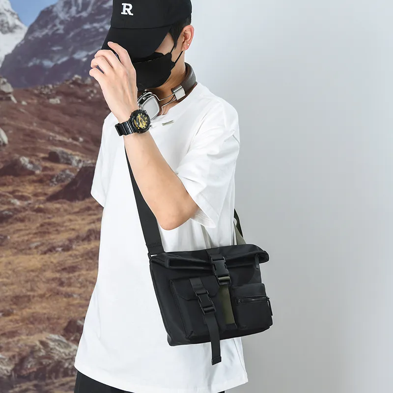 CORE BIRD Oxford Crossbody Bag, Shoulder Bag Regular Men's Black-2