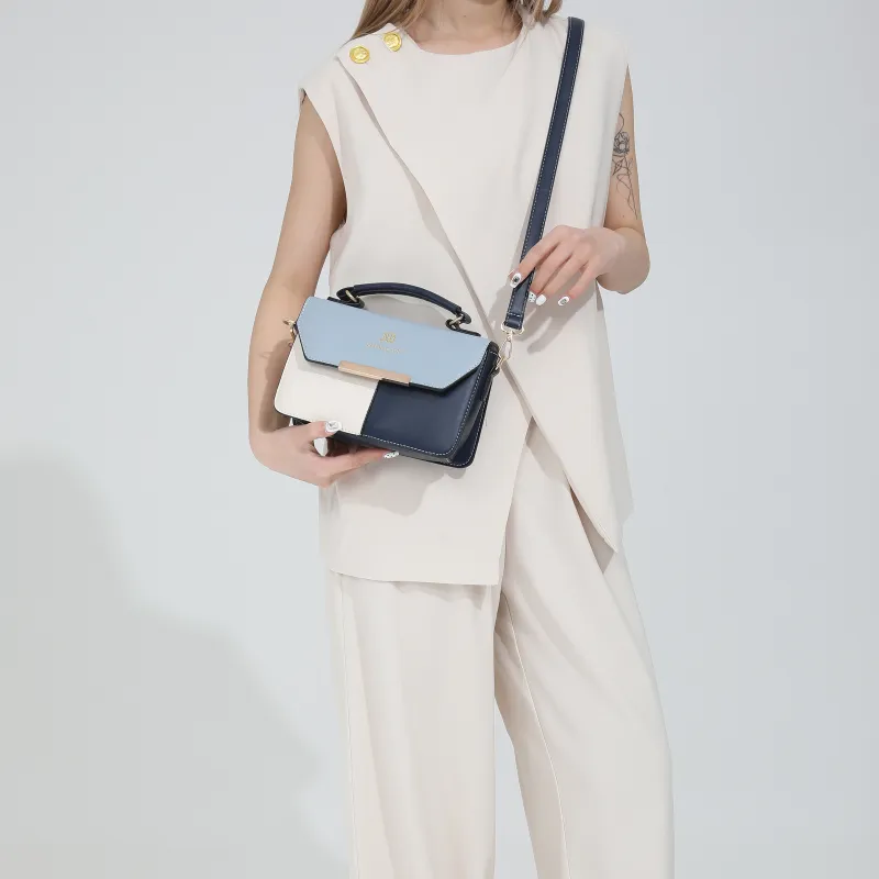 CORE BIRD PU Shoulder Bag Women's Black/Khaki/Light Blue/Dark Blue-12