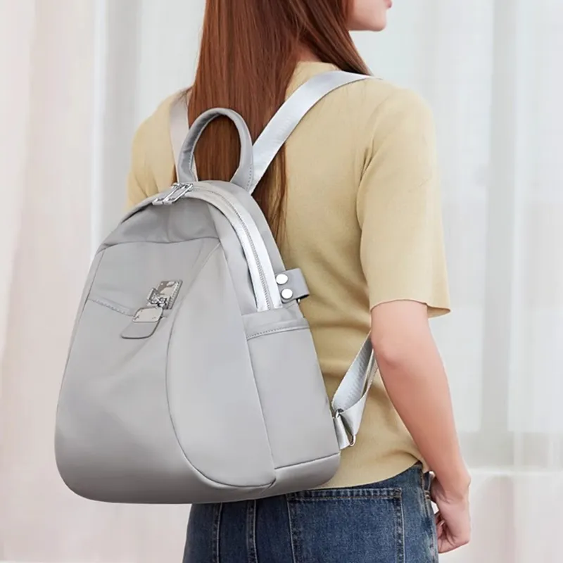 CORE BIRD Eco friendly Fabric Backpack Women's Elegant Black/Apricot/Apricot Gray/Ice Gray-8