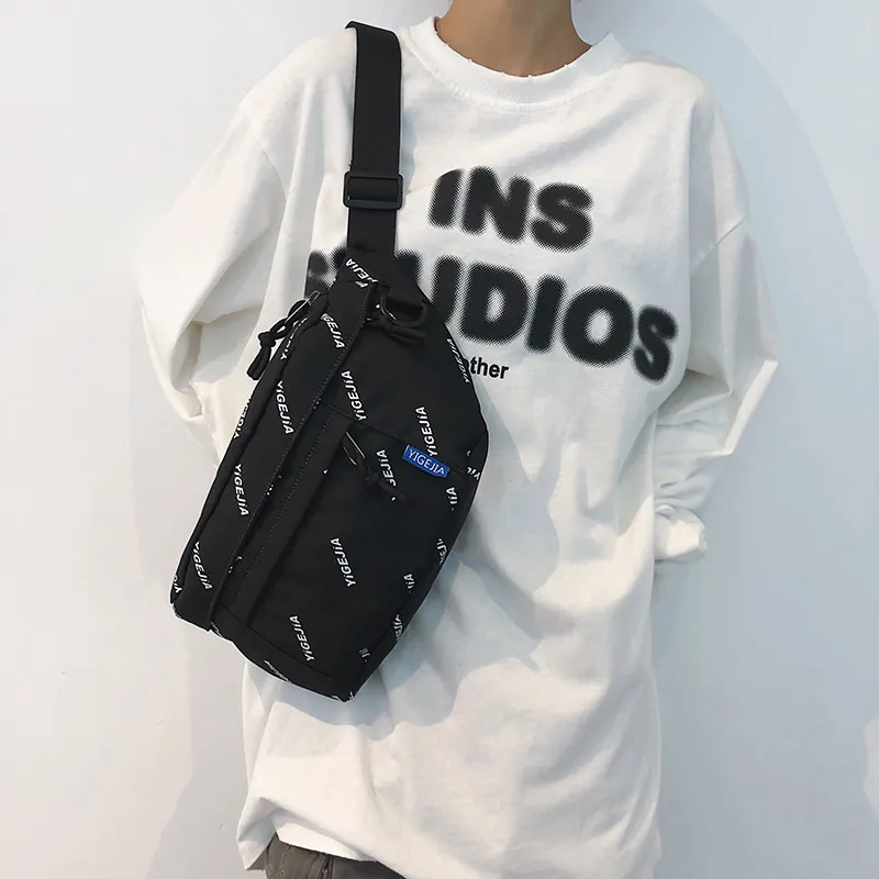 CORE BIRD Nylon Sling Bag Regular Unisex Black/White-6