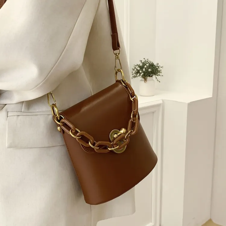 CORE BIRD PU Crossbody Bag Women's White/Black/Light Brown/Pink-2