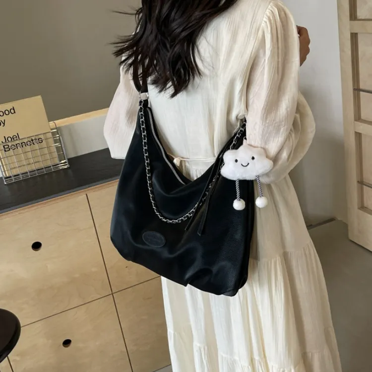 CORE BIRD PU Tote Bag, Shopping Bag, Shoulder Bag Women's Black/Ecru/Blue/Pink-5