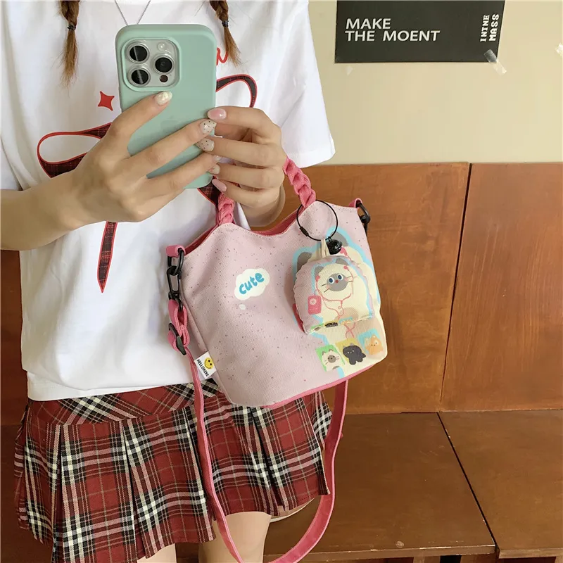 CORE BIRD Canvas One Shoulder Handbag Women's Multicolor-1