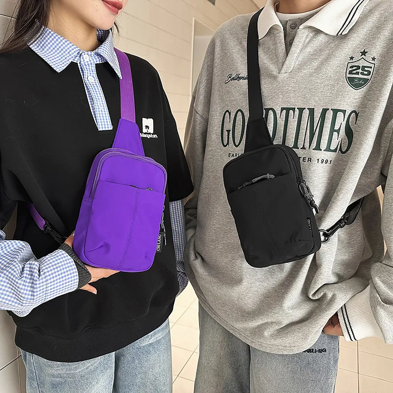 CORE BIRD Nylon Sling Bag Regular Unisex Black/Gray/Khaki/Purple/Light Purple/Green-16