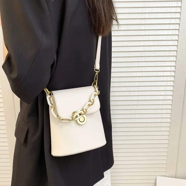 CORE BIRD PU Crossbody Bag Women's White/Black/Light Brown/Pink-14