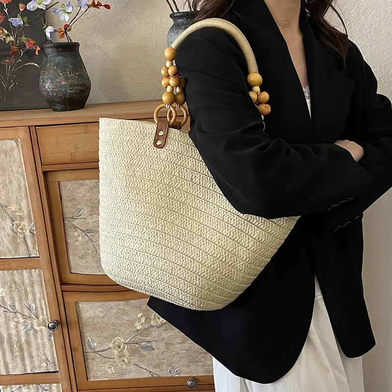 CORE BIRD Woven Tote One Shoulder Handbag Women's Multicolor-3