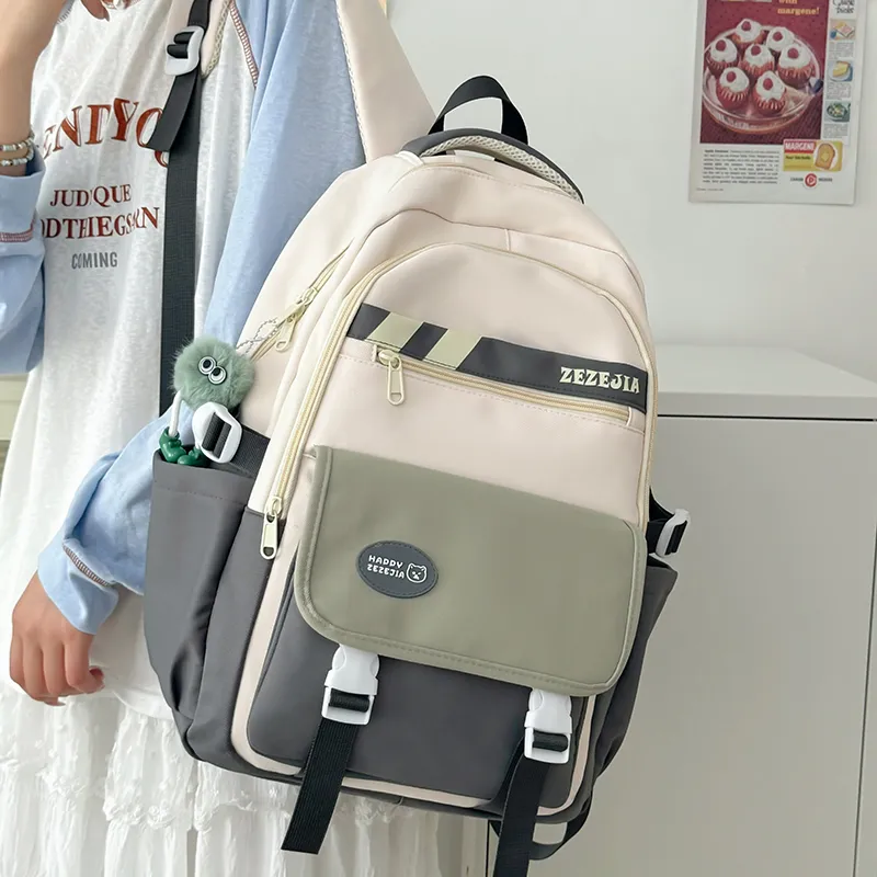 CORE BIRD Nylon Backpack Regular Women's Pink/Blue/Brown/Gray-22