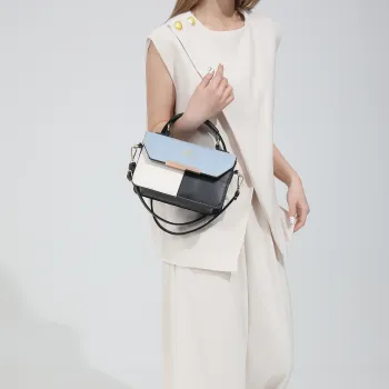 CORE BIRD PU Shoulder Bag Women's Black/Khaki/Light Blue/Dark Blue