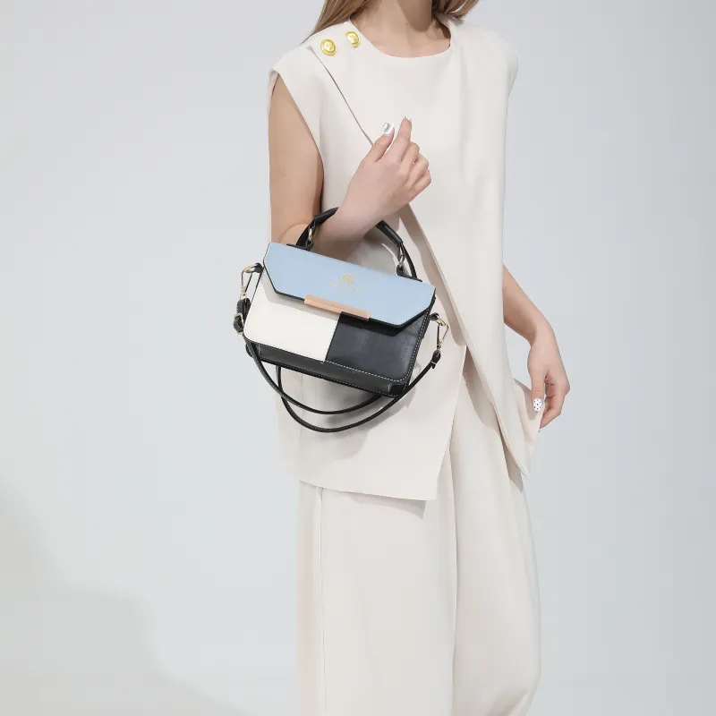 CORE BIRD PU Shoulder Bag Women's Black/Khaki/Light Blue/Dark Blue-0