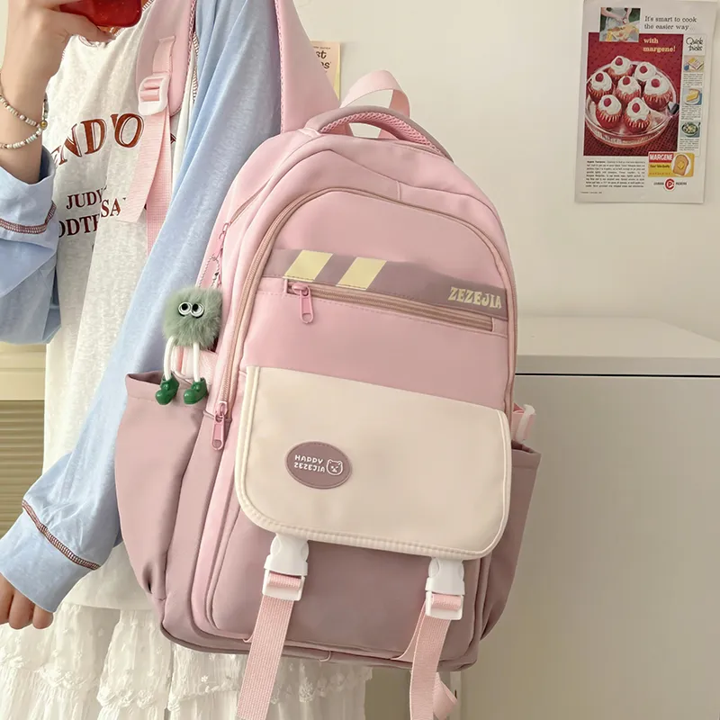 CORE BIRD Nylon Backpack Regular Women's Pink/Blue/Brown/Gray-1