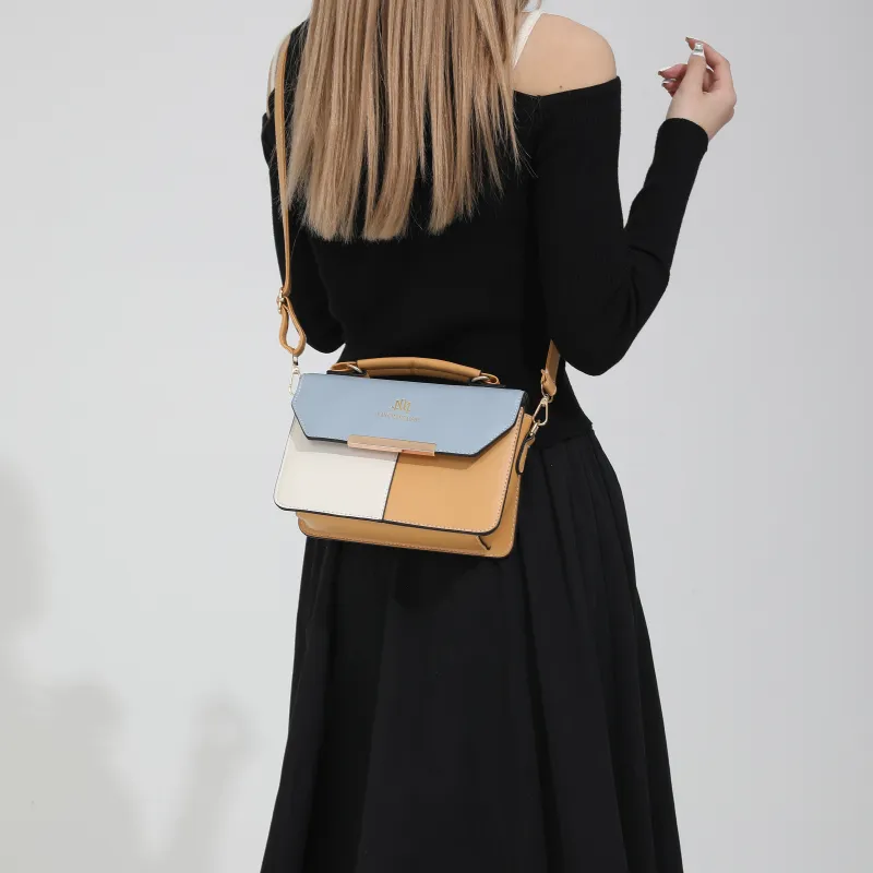CORE BIRD PU Shoulder Bag Women's Black/Khaki/Light Blue/Dark Blue-7